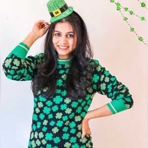 St Patricks day sweater and hat headband
